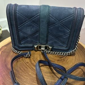 Rebecca Minkoff blue suede mini crossbody